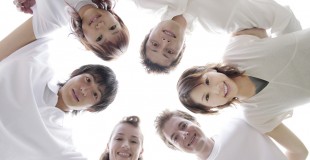 Group of Friends with Arms Around Each Other